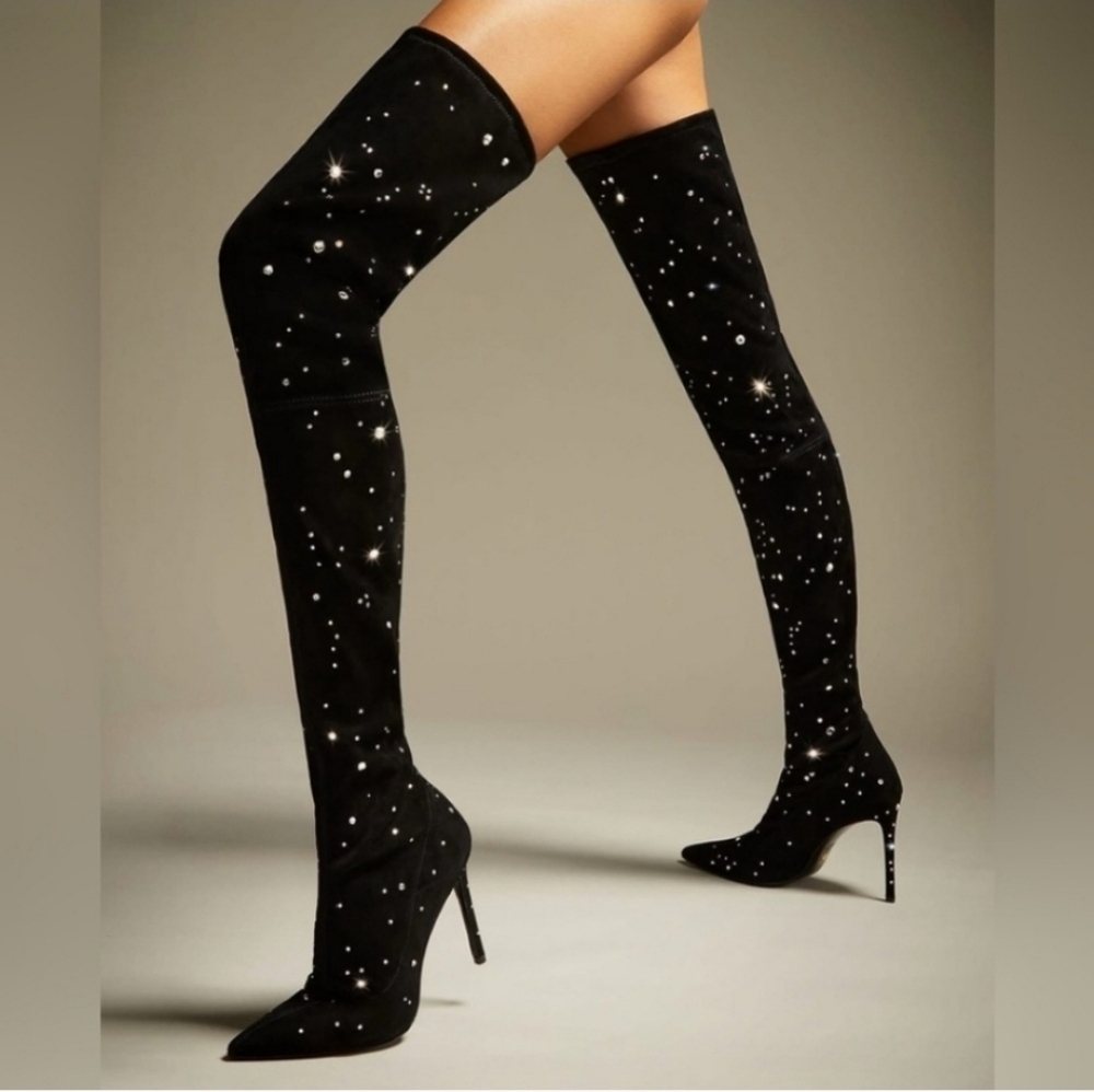 STUART WEITZMAN Over The Knee Boots Black Size 8 New
